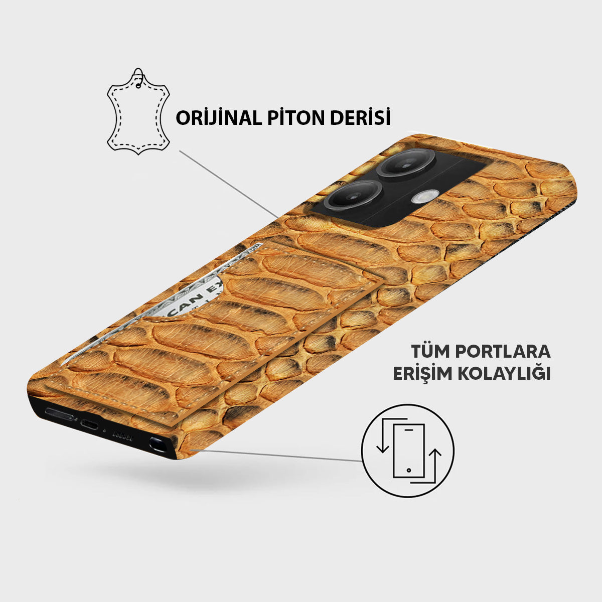 Redmi Note 14 Piton Handle Kartlık - Turuncu