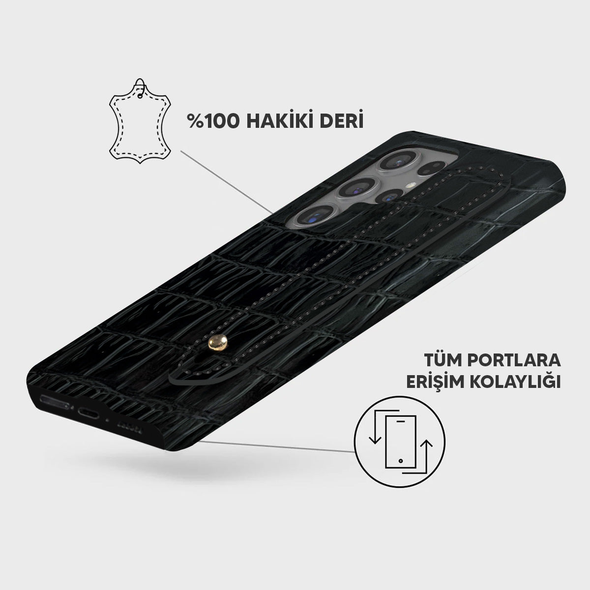 Samsung S22 Ultra Vega Handle - Parlak Siyah